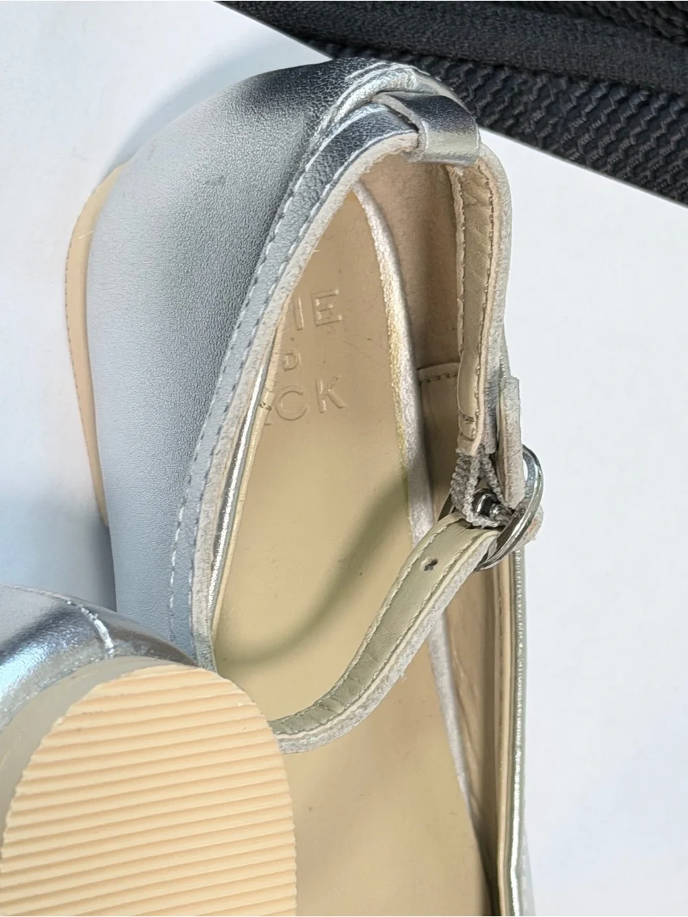 Janie and Jack Metallic Silver Mary Jane Ballet Flat with Bow